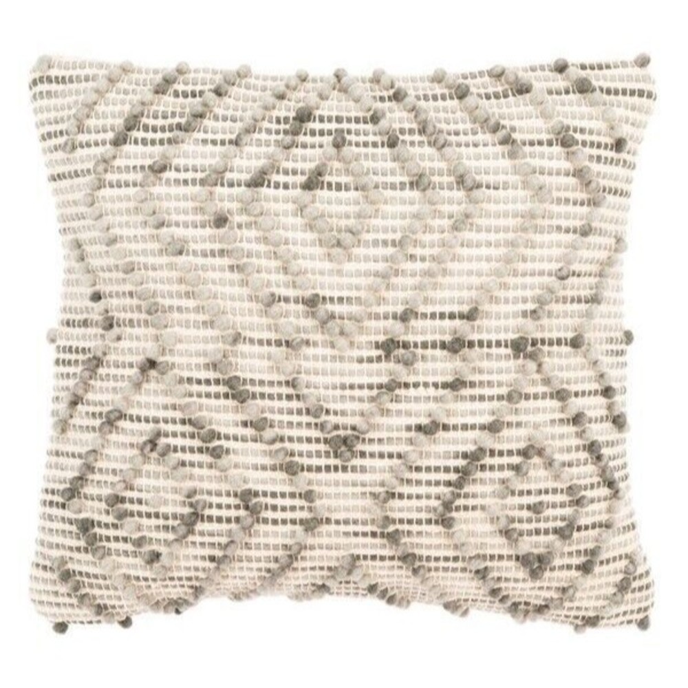 Safavieh Adalia Pillow 20x20 Cozy Boho Chic Grey Wool Cotton Blend PLS120D-2020